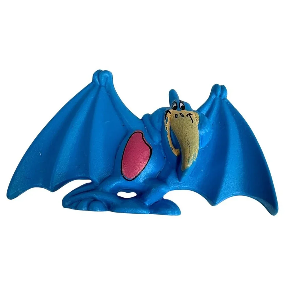 2 VTG 1990 Post Cereal Flintstones Blue Triceratops Dinosaur & Pterodactyl Toy